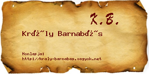 Krály Barnabás névjegykártya