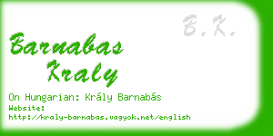 barnabas kraly business card